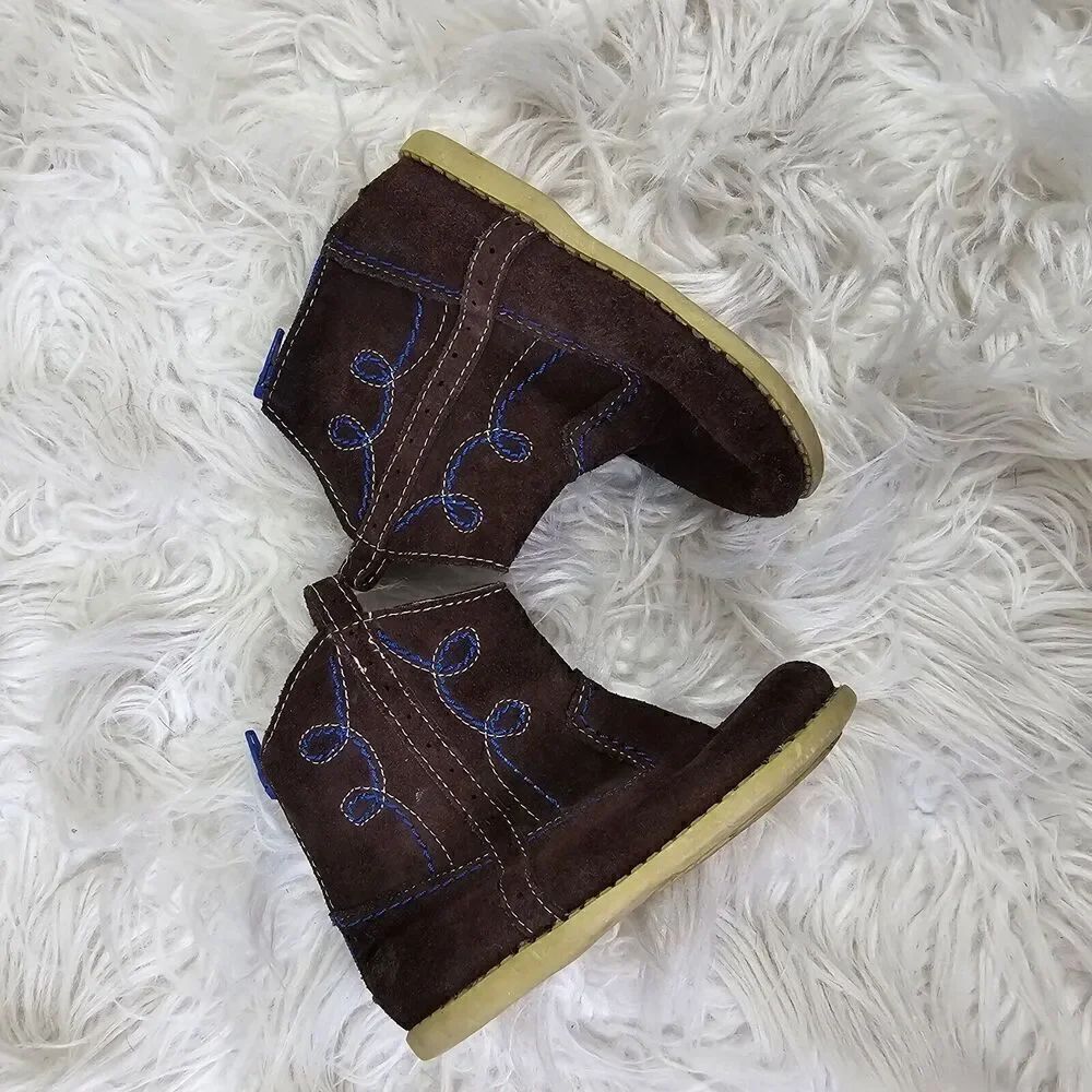 Livie & Luca Pepper Suede Boots Girls Size 6 Brown  Zip Ankle